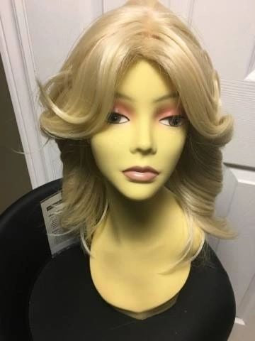 Claire- blonde shoulder length heat resistant synthetic wig