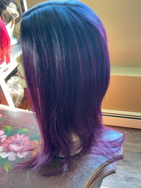 Brooklyn- long black ombre to purple lace front wig heat resistant synthetic wig