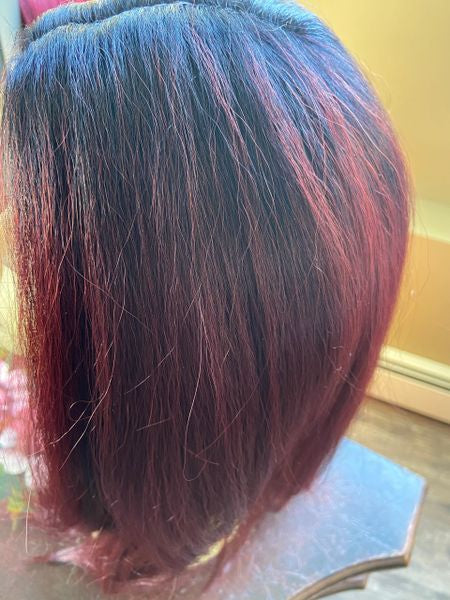 Brooklyn- long black ombre to burgundy lace front wig heat resistant synthetic wig