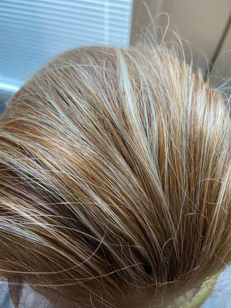 Graciela- strawberry blonde and copper mix, free part, extra long lace front heat resistant synthetic wigs