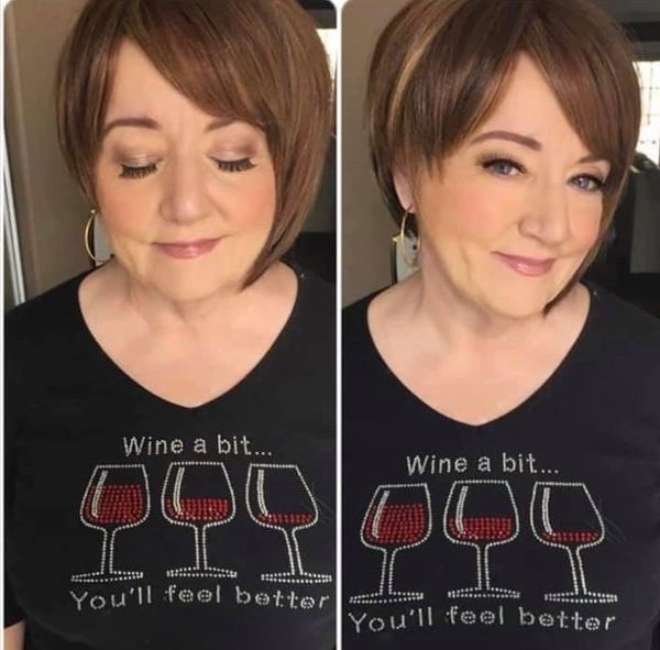 Estrella strawberry, brown and copper blend short asymmetrical synthetic wig