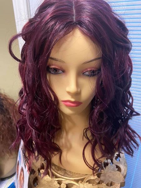 Adria light purple heat resistant synthetic heat resistant wig