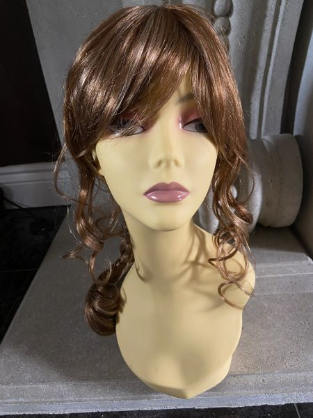 French Girl-strawberry blonde with blonde highlights, French braid wear 2 styles, synthetic wig