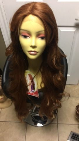 Estelle -strawberry blonde ,extra long heat resistant lace front synthetic wig
