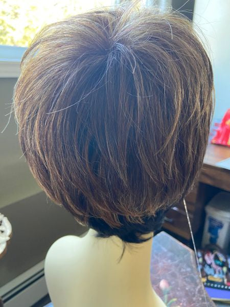 Black Pearl-Golden blonde & brown blend,heat resistant, adjustable part synthetic wig