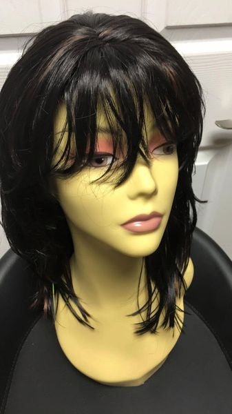 Florence-Brown with Copper Highlights, shoulder length, synthetic wig