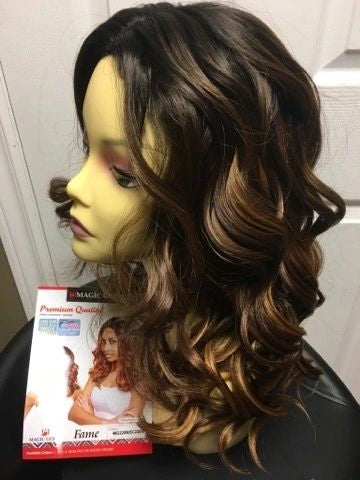 Fame- brown & copper blend ombre, long, heat resistant, synthetic wig