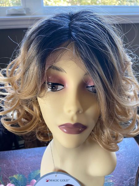 Janice - Black to blonde ombre lace front wig synthetic wigs