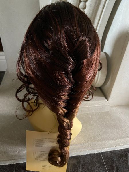 French Girl-chocolate brown, French braid wear 2 styles, synthetic wig