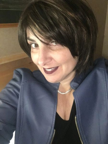 Estrella solid brown short asymmetrical synthetic wig