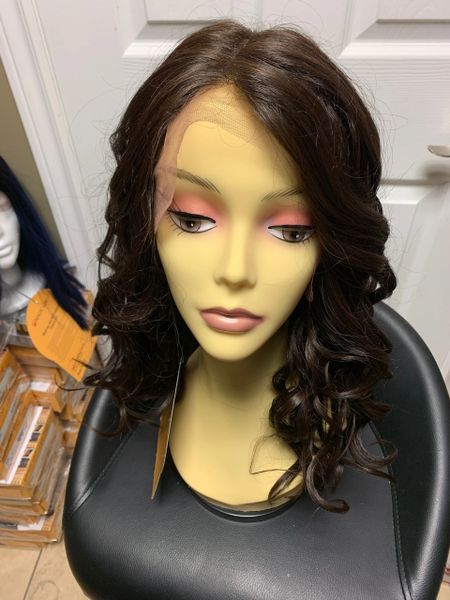 Staci-solid brown lace front synthetic wig
