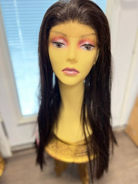 Graciela- solid brown free part, extra long lace front heat resistant synthetic wig