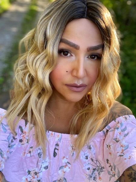 Adria - Brown to blonde ombre heat resistant synthetic heat resistant wigs