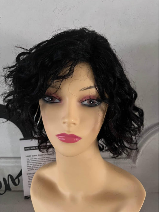Marsha-Solid black , short 100% Human Hair wig