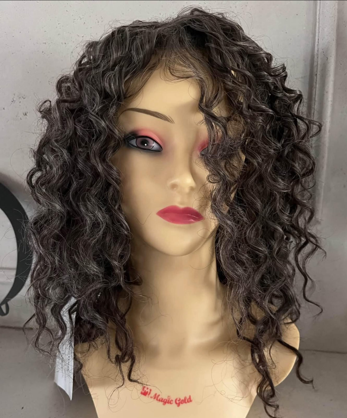 Zoli- Greyish Brown ombre, wavy, synthetic heat resistant quality wig