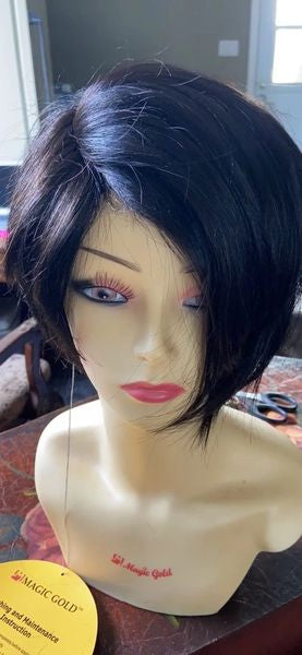 Kors-solid back,short, part lace synthetic wig