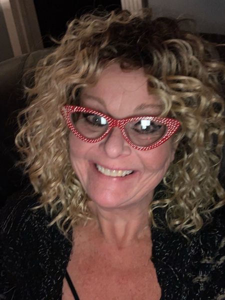 Layla- Ombré black to blonde, mid length, spiral curls, heat resistant synthetic wig