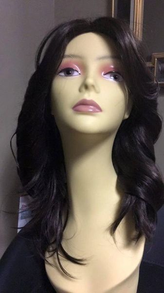 Claire- solid brown shoulder length heat resistant synthetic wig