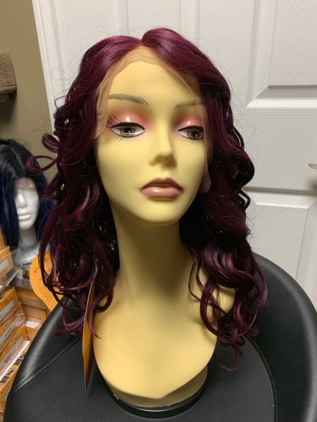 Staci-ombre plum lace front synthetic wig