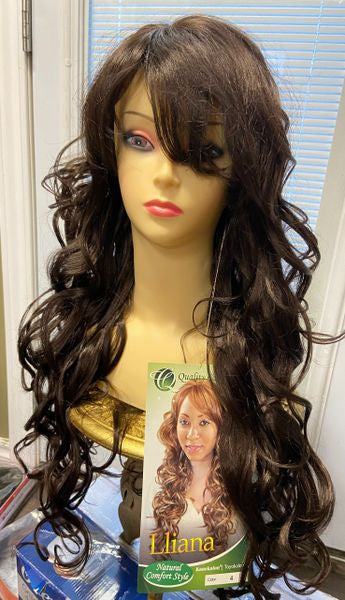 Liliana-long dark solid brown synthetic wig