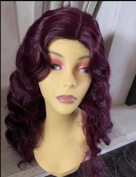 Karasel- purple rain, middle part, finger wave, long ,heat resistant synthetic wig