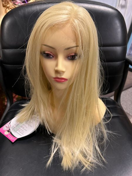 Larissa- solid blonde-lace front, shoulder length, heat resistant synthetic wig