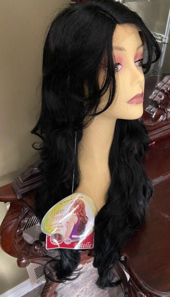 Estelle -solid black  extra long heat resistant lace front synthetic wig