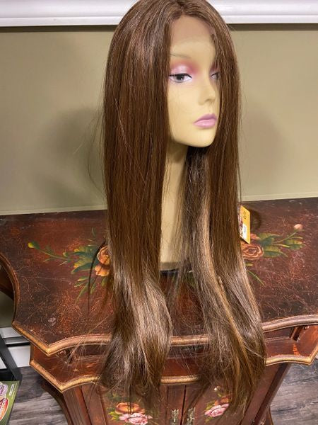Kylie- Brown blend extra long lace front synthetic heat resistant wig