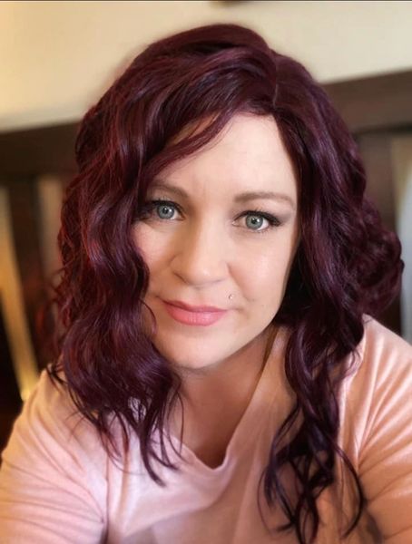 Adria light purple heat resistant synthetic heat resistant wig