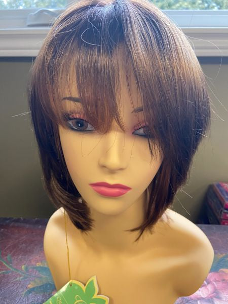 Eden- brown and copper blend, medium length, synthetic wig