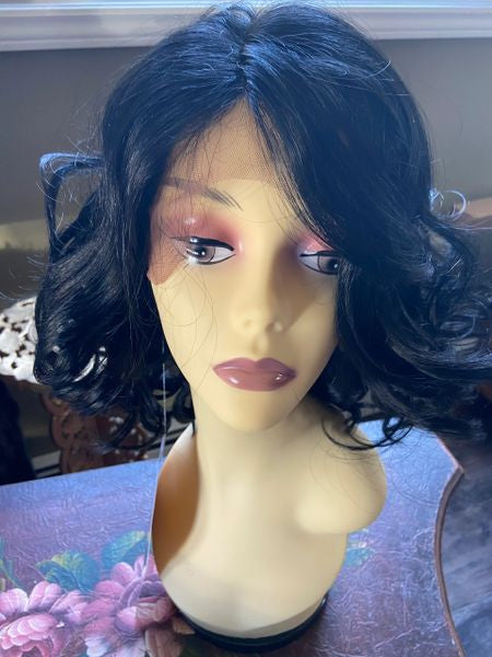 Janice - Solid Black lace front wig synthetic wigs