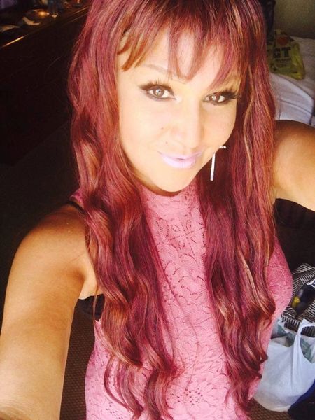 Laila-burgundy, copper and brown blend extra long synthetic wig Heat resistant