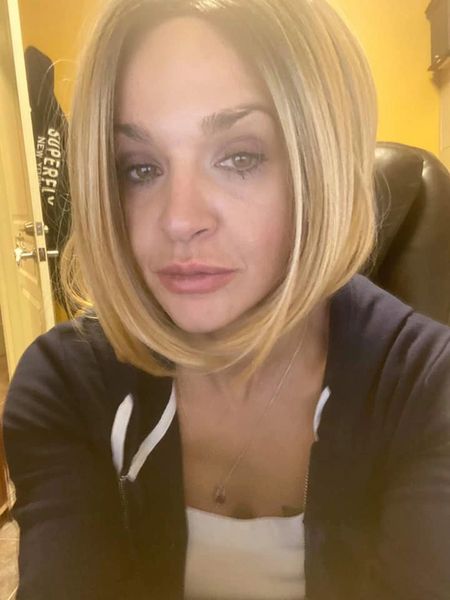 Rue  black to blonde ombre-chin length bob heat resistant synthetic wig