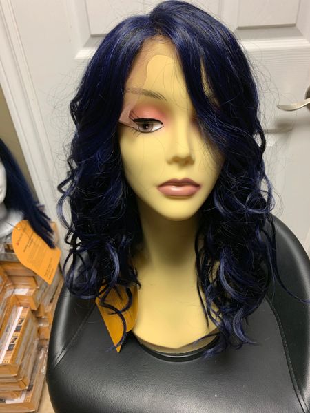 Staci-midnight blue lace front synthetic wig
