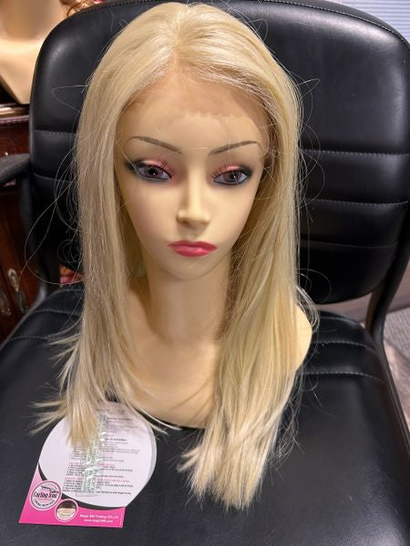 Larissa- solid blonde-lace front, shoulder length, heat resistant synthetic wig